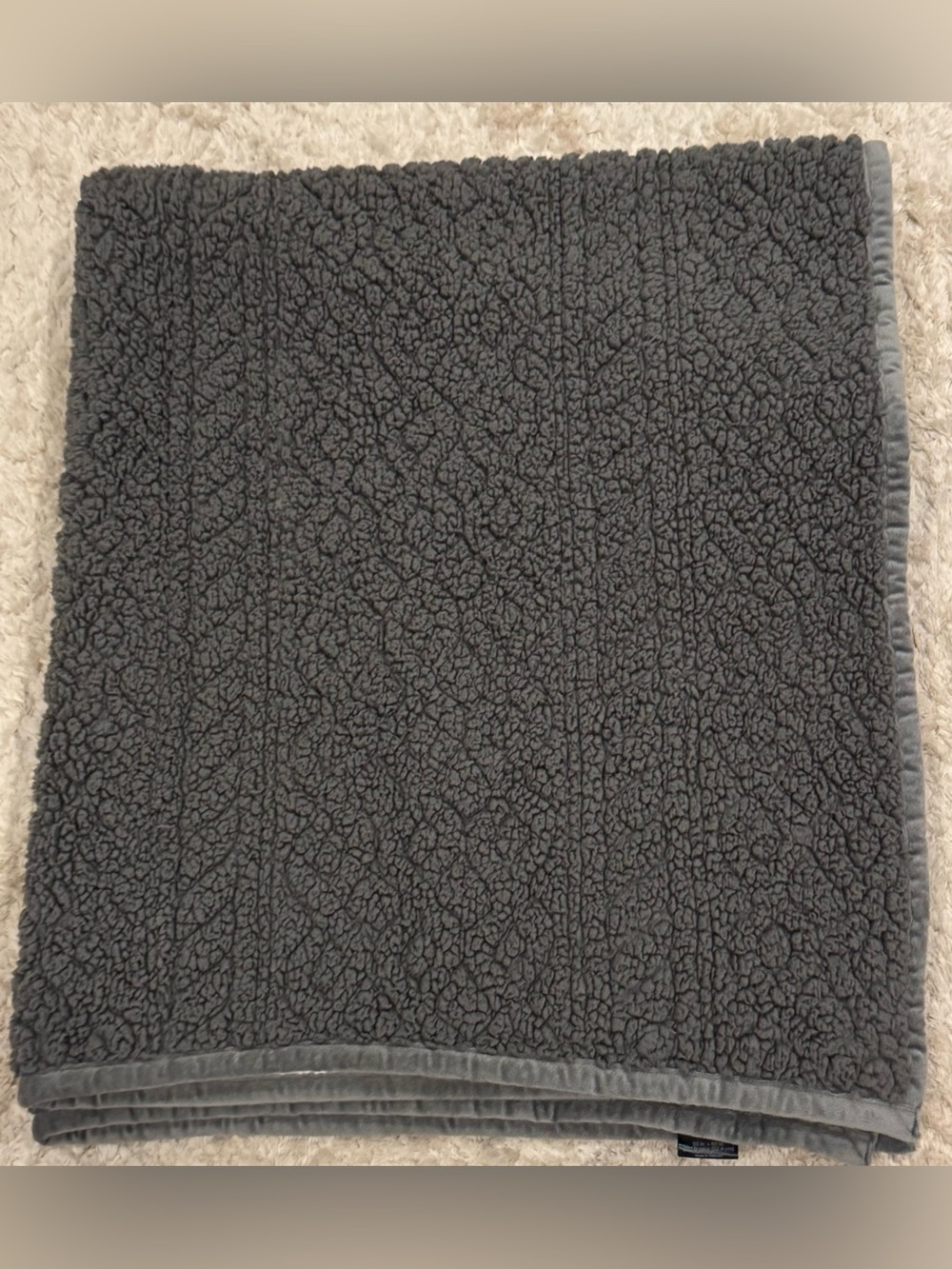 Cuddl Duds Sherpa Throw Blanket Gray/White Reversible
